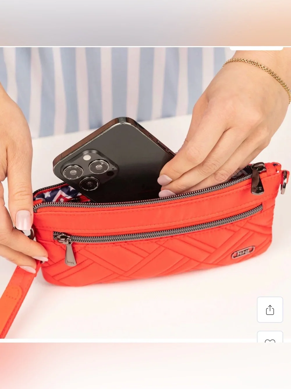 Lug Super Metro XL Wristlet w/Charm Bar NWT